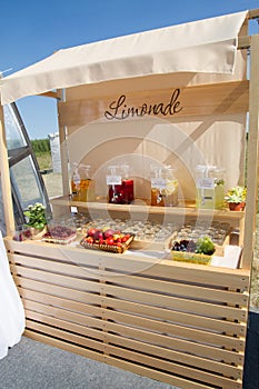 Lemonade pavilion on a wedding day