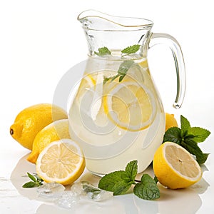 Lemonade pitcher 3D model with realistic lemon