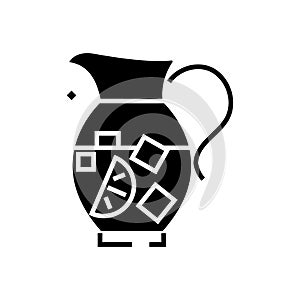 Lemonade pitcher - sangria - bewerage icon, vector illustration, black sign on isolated background photo