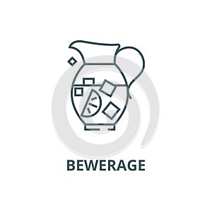 Lemonade pitcher,sangria,bewerage vector line icon, linear concept, outline sign, symbol photo