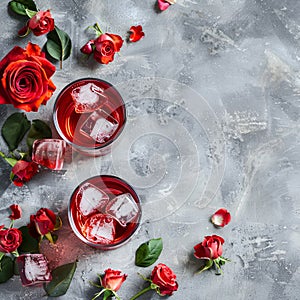 Lemonade with roses syrop