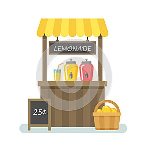 Lemonade stand flat illustration