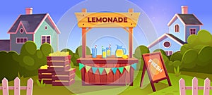 Lemonade stand vector shop with lemon fruit sale