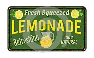 Lemonade vintage rusty metal sign