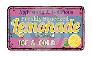 Lemonade vintage rusty metal sign