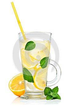 Lemonade, water with lemon