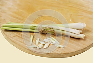 Lemongrass Cymbopogon citratus is a member of the grass tribe that is used as a kitchen spice to scent food.