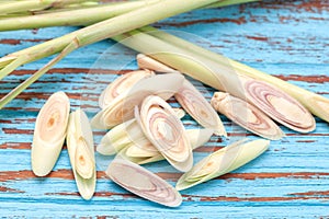 Lemongrass slice aromatic fresh fragrant tom yam ingredient