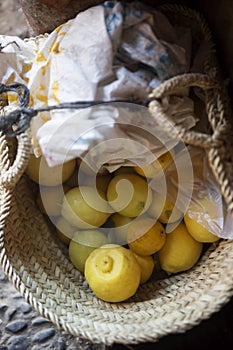 Lemons in buckets, Chefchouen Morocco photo