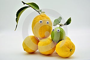 Lemons with eyes photo