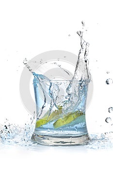 Lemons fell in a glass