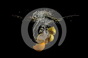 Lemons fell into the water