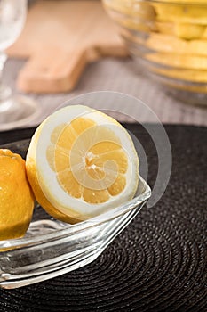 Lemons glass container