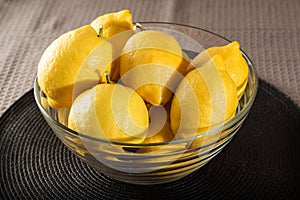 Lemons glass container