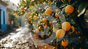 Lemons Hanging on a Lemon tree