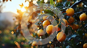 Lemons Hanging on a Lemon tree