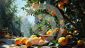 Lemons Hanging on a Lemon tree