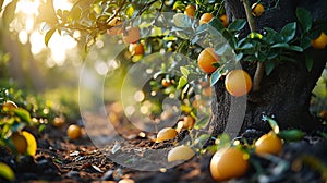 Lemons Hanging on a Lemon tree