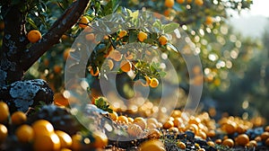 Lemons Hanging on a Lemon tree