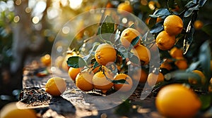 Lemons Hanging on a Lemon tree