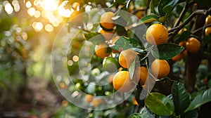 Lemons Hanging on a Lemon tree