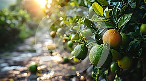 Lemons Hanging on a Lemon tree