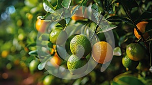 Lemons Hanging on a Lemon tree