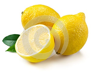 Lemons isolated on white background photo