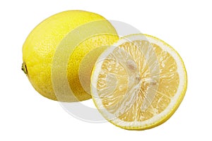 Lemons isolated on a white background with copy space