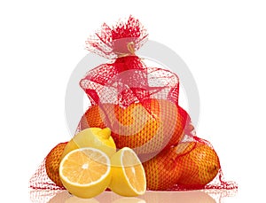 Lemons in net bag