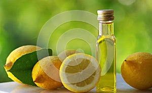 Lemons and olive oil. photo