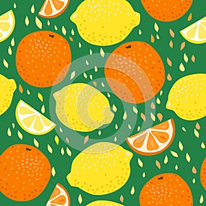 Lemons and Oranges Seamless Pattern