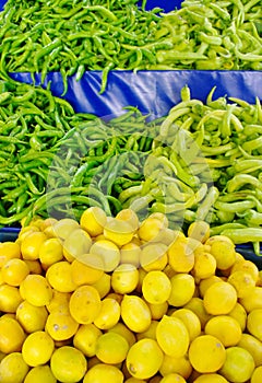 Lemons and paprikas