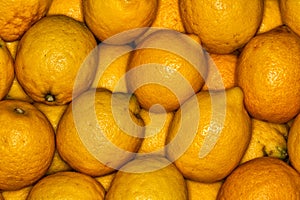 Lemons regular ordered pile background. Macro