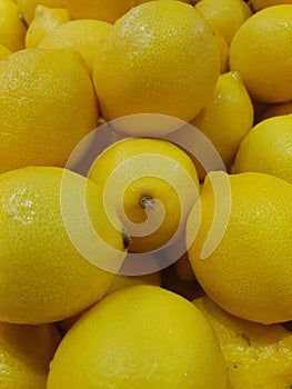 Lemons on sale in supermarket