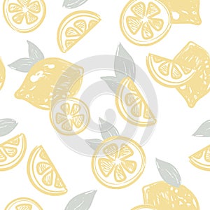 Lemons soft and cuted background. Seamless lemon pattern for wallpapers, package
