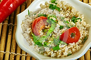 Lemony Barley Salad with Kale Pesto