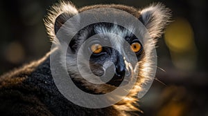 Lemur Catta (Maki) in nature. Ring-tailed lemur. A group of resting lemurs katta