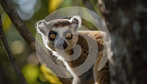 Lemur Catta (Maki) in nature. Ring-tailed lemur. A group of resting lemurs katta