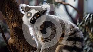 Lemur Catta (Maki) in nature. Ring-tailed lemur. A group of resting lemurs katta