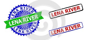 LENA RIVER Rosette and Rectangle Bicolor Watermarks with Rubber Styles