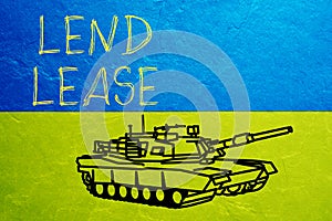 Lend Lease act is shown using the text and the picture of the tank