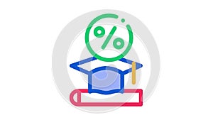 Lend Money To Pay For Tuition Icon Animation