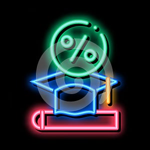 Lend Money To Pay For Tuition neon glow icon illustration