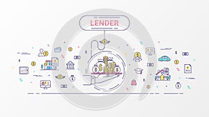 Lender infographics concept.