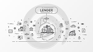 Lender infographics concept.