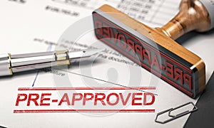 Lending concept. Pre-approved mortgage loan