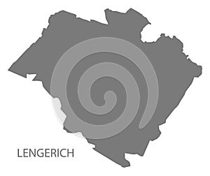 Lengerich German city map grey illustration silhouette shape