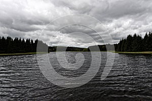 Lenghty view of the river water