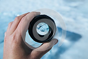 Length of the lake Baikal through the camera lens